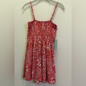 Maaji Red and White Smocked Romper Cover Up | NWT